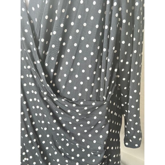 Lauren Ralph Lauren Polka Dot Surplice Top 3X Faux Wrap Long Sleeve Career NWT - Picture 5 of 13